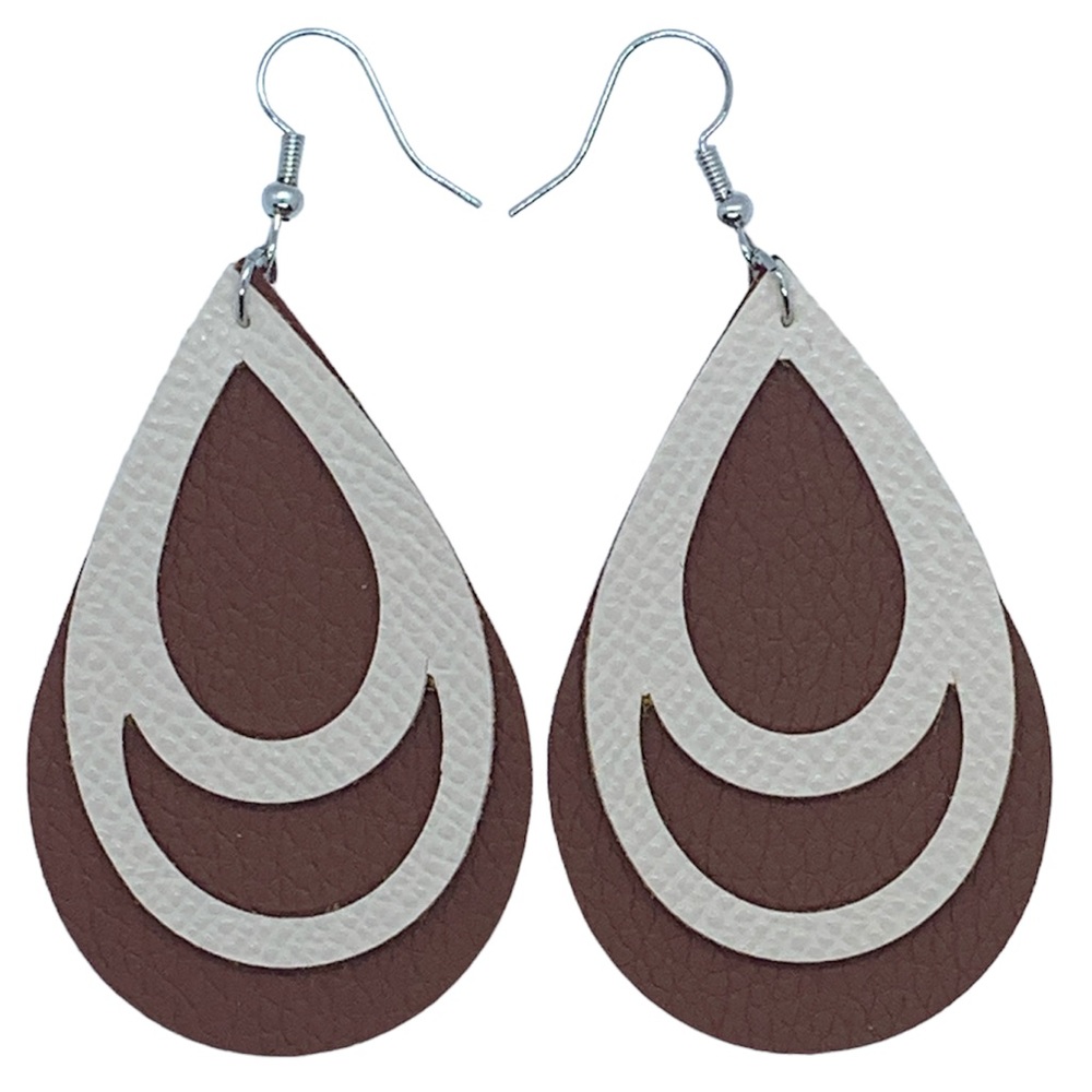 Faux Leather Dangle Earrings Fashion Jewelry - Picture 4 of 4